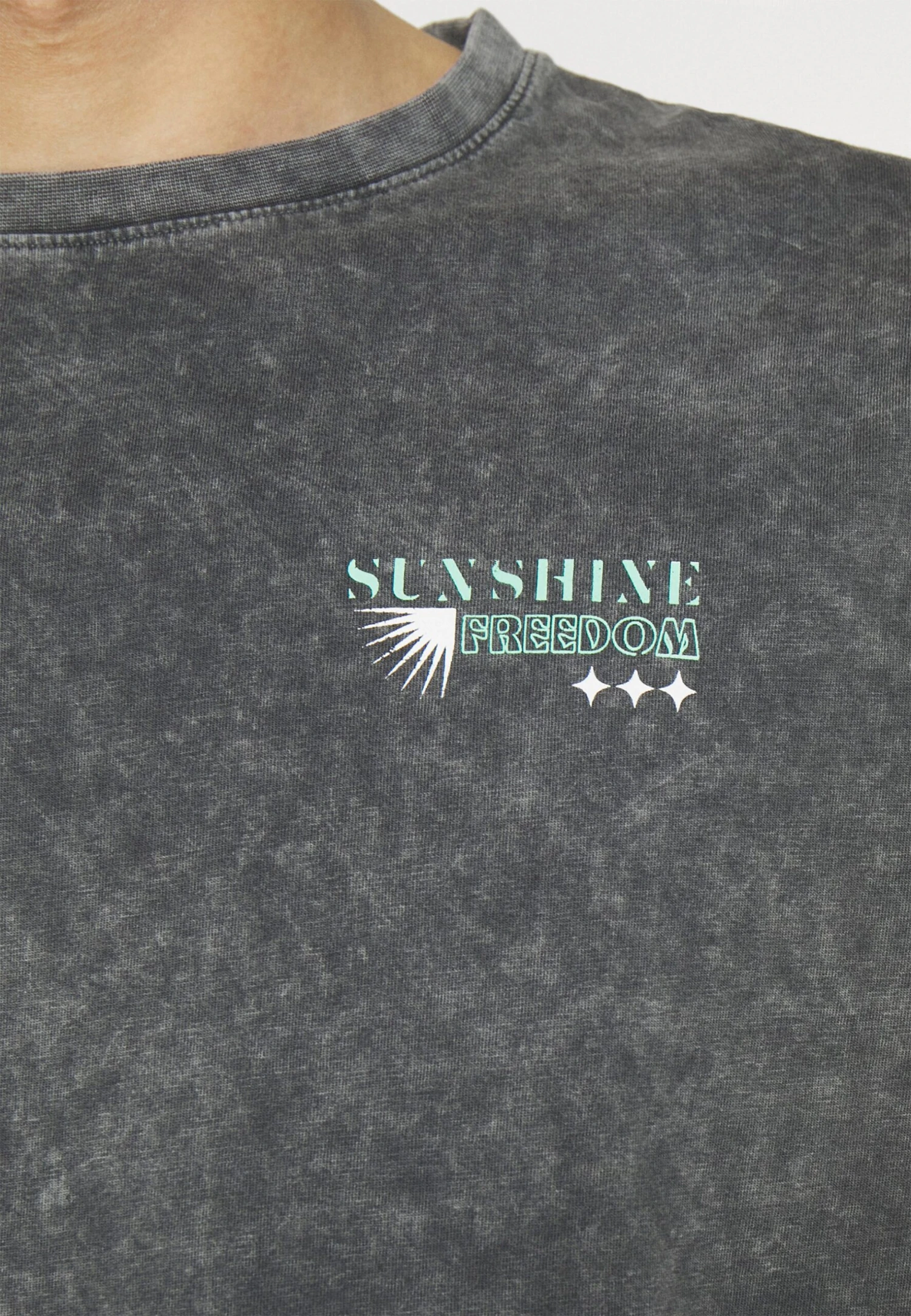 YOURTURN Unisex - T-Shirt Print - Mottled Black - Afbeelding 6